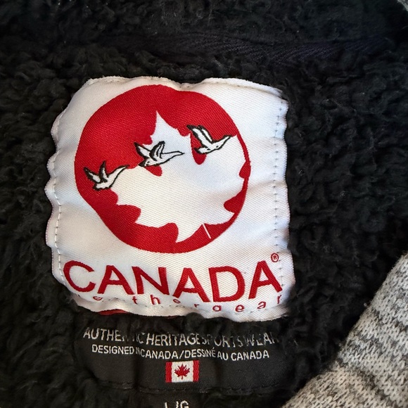 Canada Weather Gear Sherpa Lined Hoodie Jacket Grey | Fits Small - Picture 4 of 4